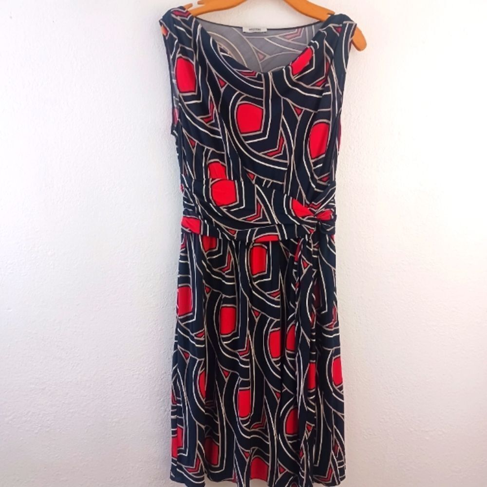 MOSCHINO CHEAP & CHIC Print Dress Vintage A-Line 90s Luxury Fashion size 12